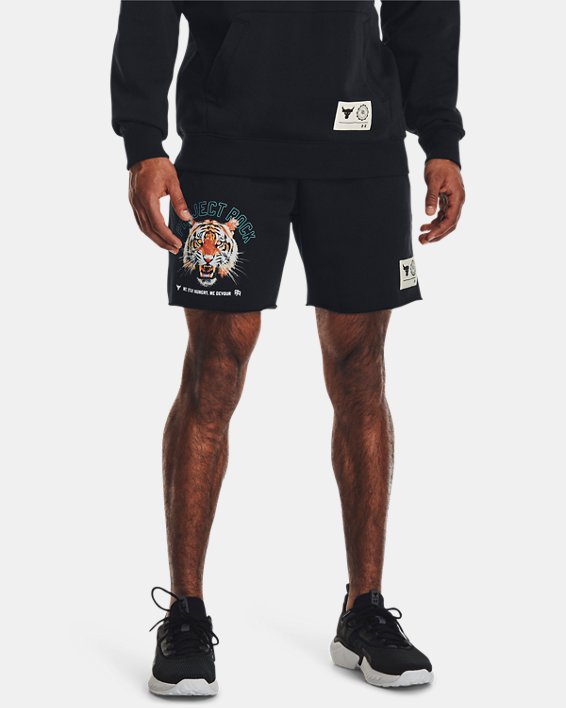 Shorts Project Rock Rival Fleece da uomo, Black, pdpMainDesktop image number 0